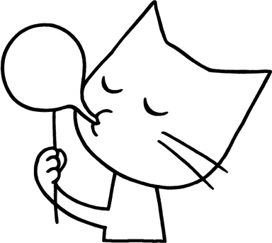 Cat inflating a balloon